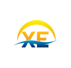 xe initial logo with waving swoosh