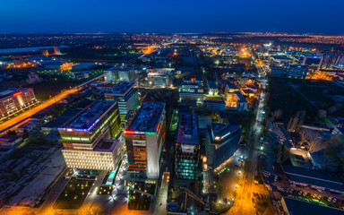 Fototapeta na wymiar Night view from the tallest building in Bucharest