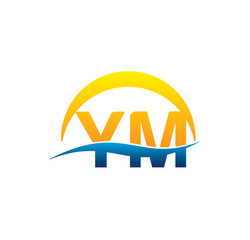 ym initial logo with waving swoosh