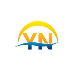 Obraz premium yn initial logo with waving swoosh