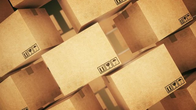 cardboard boxes. 3D rendering