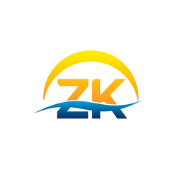 zk initial logo with waving swoosh