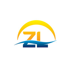 zl initial logo with waving swoosh