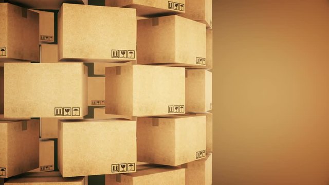cardboard boxes. 3D rendering