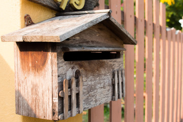 wooden mailbox