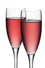 close up glasses of red wine