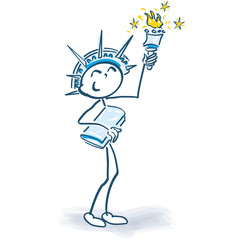 Strichmännchen als Freiheitsstatue