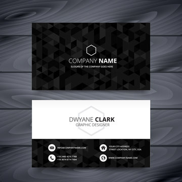 dark modern business card design template
