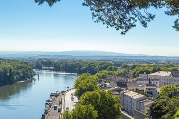 Avignon, France. Pier on the Rhone River
