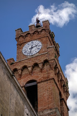 Clock tower in Pienza Tuscany