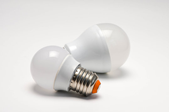 LED Bulbs on white background