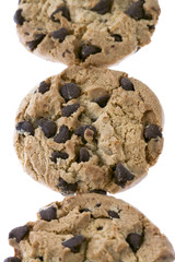 close up image chocolate chip cookies