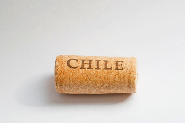 Cork with popular wine country Chile