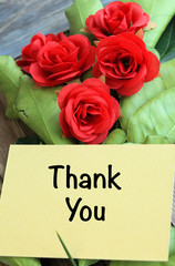 Thank you card with red flowers
