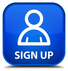 Sign up (member icon) blue square button