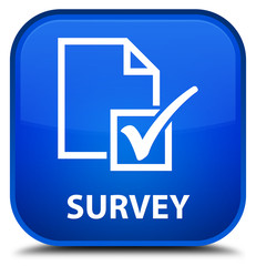 Survey blue square button