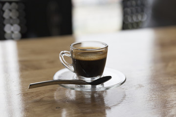 cup of hot espresso coffee shot
