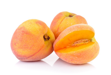 Peach on white background