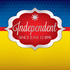 Elegant label Philippine Independence Day card in vector format.