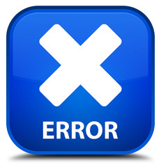 Obraz premium Error (cancel icon) blue square button
