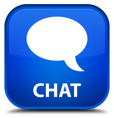 Chat blue square button