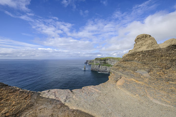 Fototapeta na wymiar Cliffs of Moher and blue Atlantic Ocean