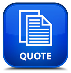 Quote (document pages icon) blue square button