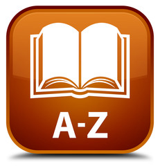 A-Z (book icon) brown square button