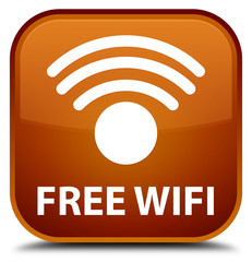 Free wifi brown square button