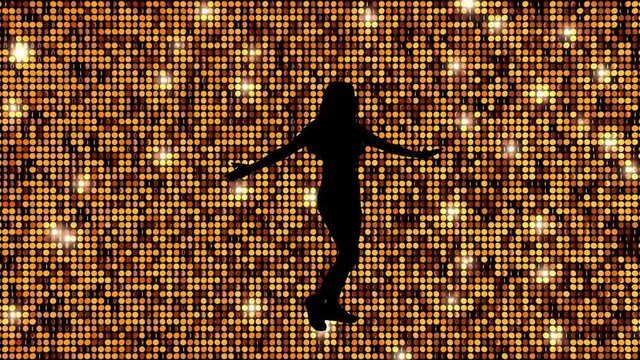 sexy dancer animation Golden Reflective background