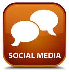 Social media (chat bubble icon) brown square button