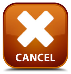 Obraz premium Cancel brown square button
