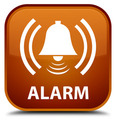 Alarm (bell icon) brown square button