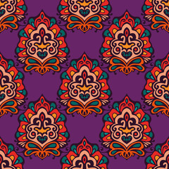 Colorful Ethnic Festive  Floral Vector Pattern