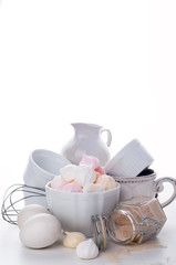 homemade colored meringue, sugar and eggs