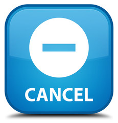 Cancel cyan blue square button