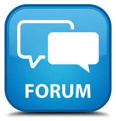 Forum cyan blue square button