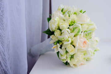 Wedding Bridal bouquet - colorful flowers,White roses