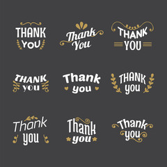 Fototapeta premium Set of Thank you labels, emblems, stickers, badges. Decoration d