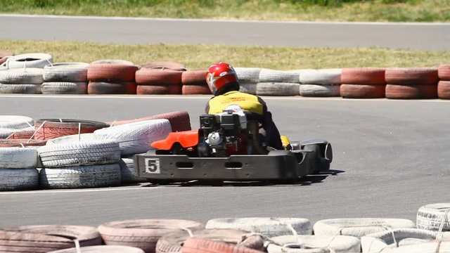 Race karting on the track