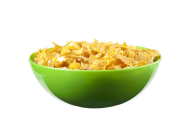 corn flakes in a bowl