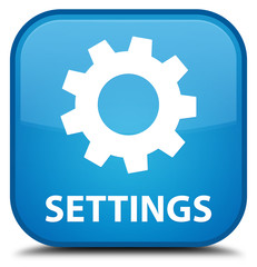 Settings cyan blue square button