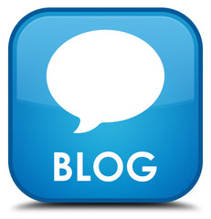 Blog (conversation icon) cyan blue square button