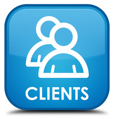 Clients (group icon) cyan blue square button