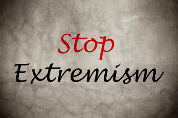 Stop extremism text on wall