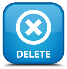 Delete cyan blue square button
