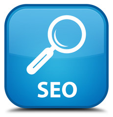 Seo cyan blue square button