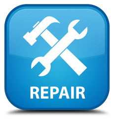Repair (tools icon) cyan blue square button