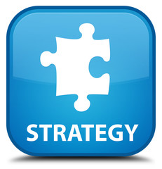 Strategy (puzzle icon) cyan blue square button