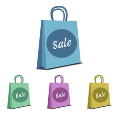 Four shopping bags isolated on a white background